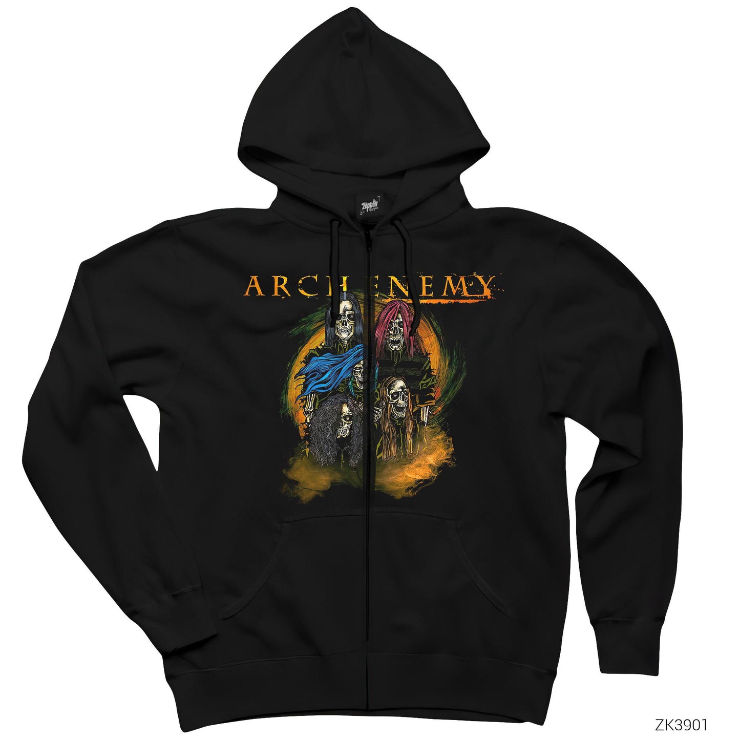 Arch Enemy Breaking the Law Siyah Fermuarlı Kapşonlu Sweatshirt