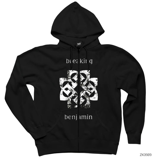 Breaking Benjamin Classic Siyah Fermuarlı Kapşonlu Sweatshirt