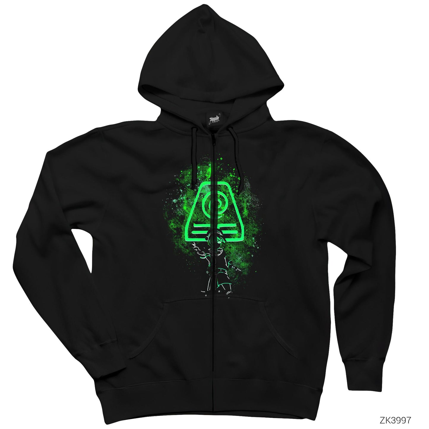 Avatar Toprak Element Siyah Fermuarlı Kapşonlu Sweatshirt