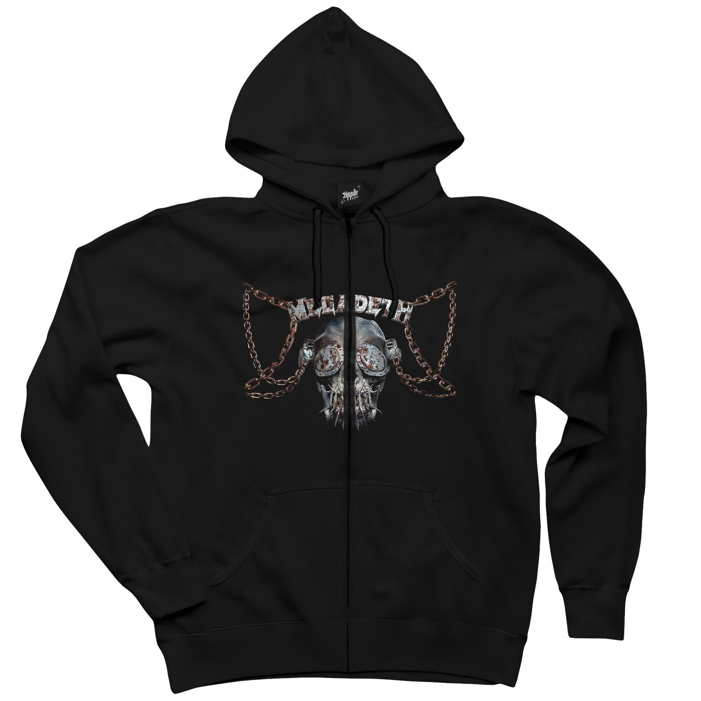 Megadeth Prisoner Skull Siyah Fermuarlı Kapşonlu Sweatshirt