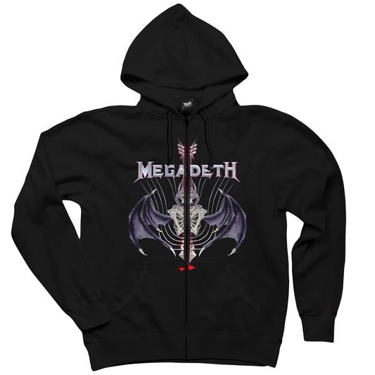 Megadeth Vic 2 Siyah Fermuarlı Kapşonlu Sweatshirt