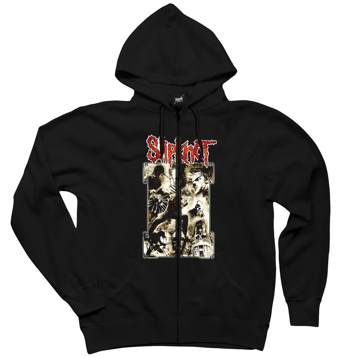 Slipknot Siyah Fermuarlı Kapşonlu Sweatshirt