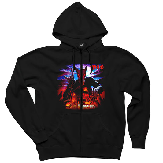 Dio Holy Diver Live Siyah Fermuarlı Kapşonlu Sweatshirt