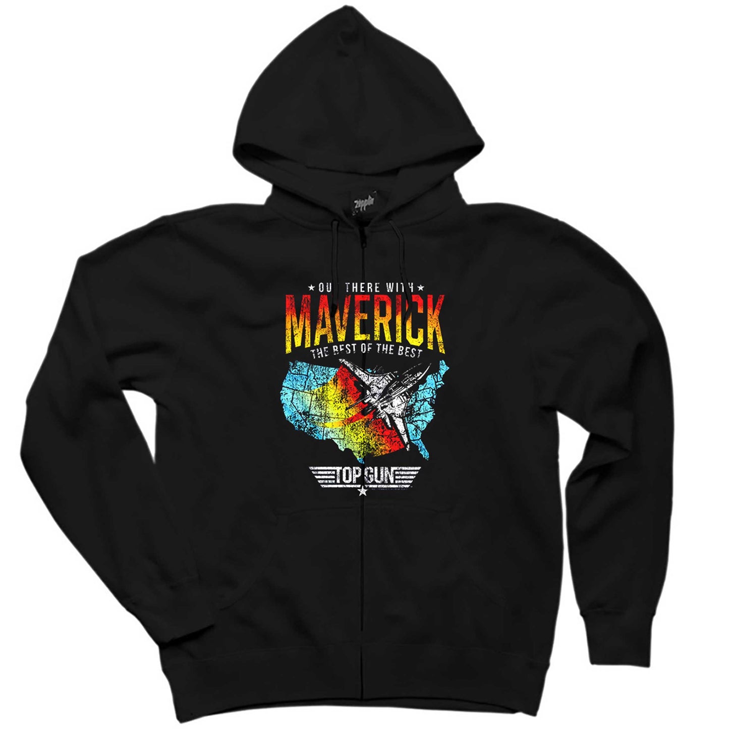 Top Gun Maverick The Best Siyah Fermuarlı Kapşonlu Sweatshirt