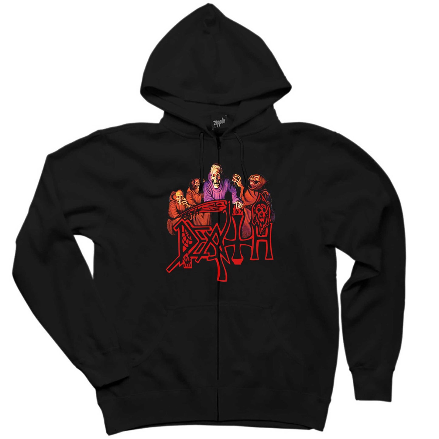 Death Scream Bloody Gore Grup Siyah Fermuarlı Kapşonlu Sweatshirt