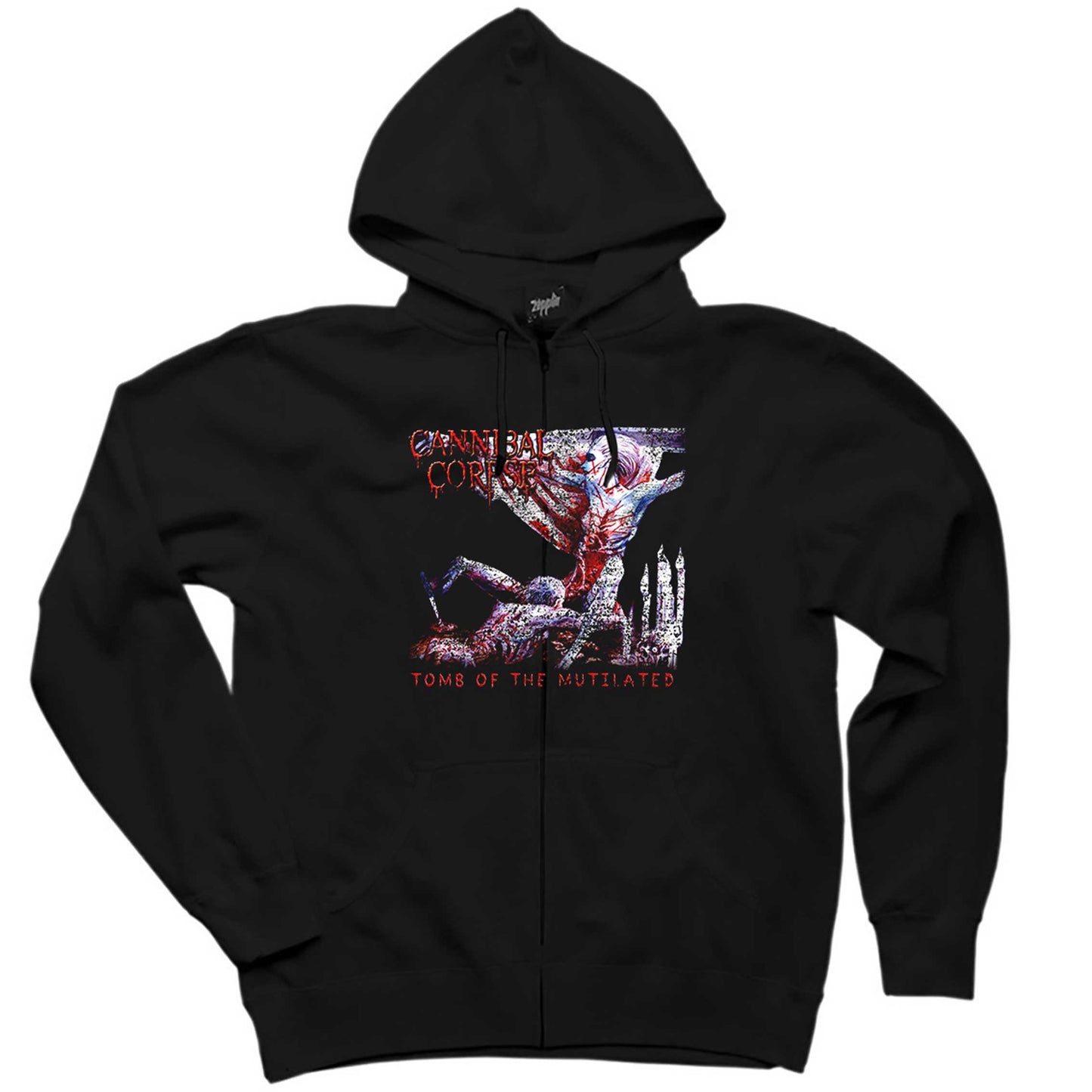 Cannibal Corpse Tomb Of The Mutilated Siyah Fermuarlı Kapşonlu Sweatshirt