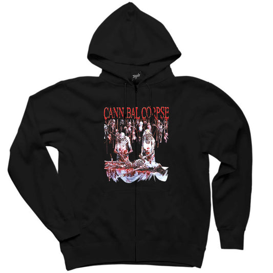 Cannibal Corpse Essential Siyah Fermuarlı Kapşonlu Sweatshirt