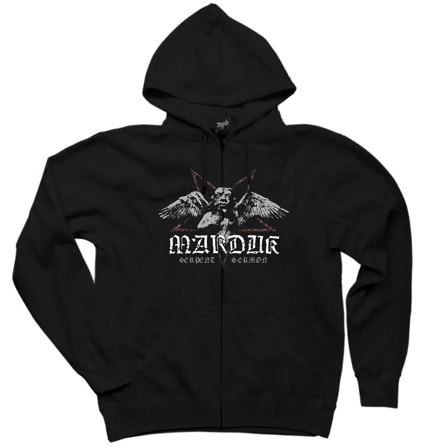 Marduk Serpent Sermon Siyah Fermuarlı Kapşonlu Sweatshirt