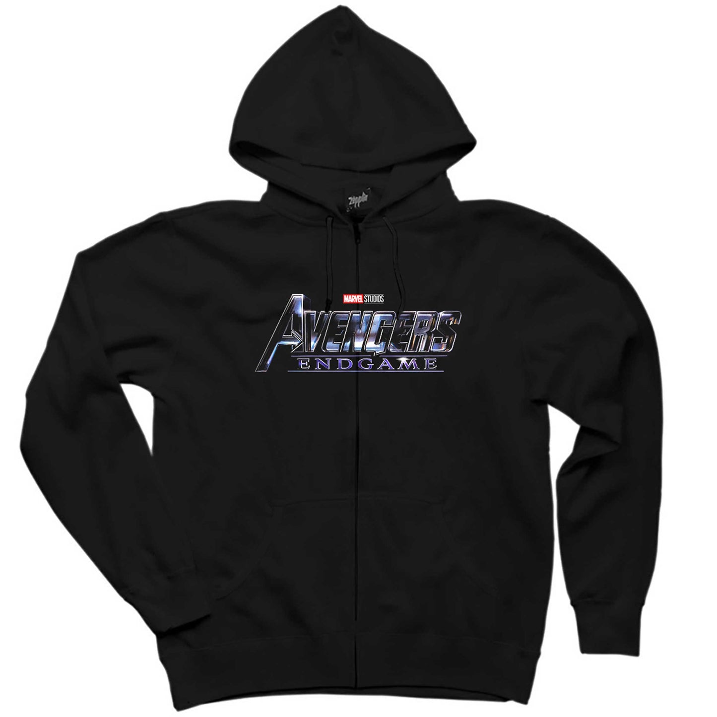 Avengers End Game Logo 2 Siyah Fermuarlı Kapşonlu Sweatshirt