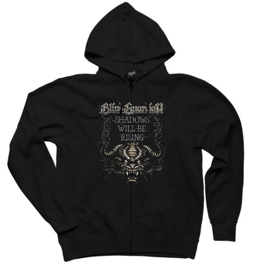 Blind Guardian Shadows Will Be Rising Siyah Fermuarlı Kapşonlu Sweatshirt