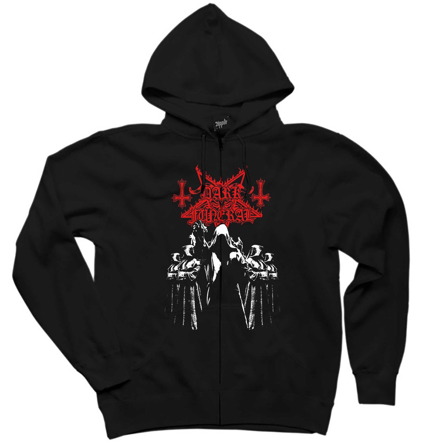 Dark Funeral Grup Siyah Fermuarlı Kapşonlu Sweatshirt