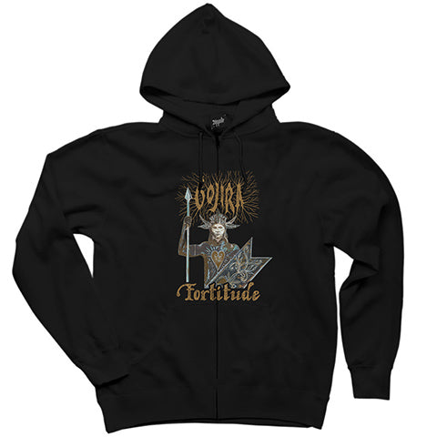 Gojira Fortitude Siyah Fermuarlı Kapşonlu Sweatshirt