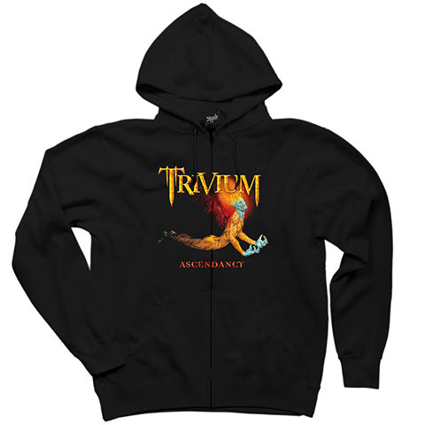 Trivium Ascendancy Siyah Fermuarlı Kapşonlu Sweatshirt