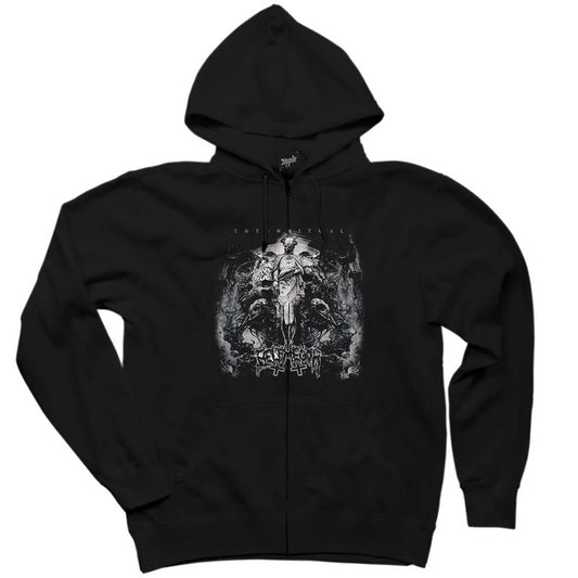 Belphegor Totenritual Siyah Fermuarlı Kapşonlu Sweatshirt