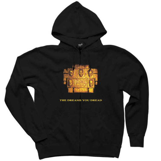 Benediction the Dreams You Dread Siyah Fermuarlı Kapşonlu Sweatshirt
