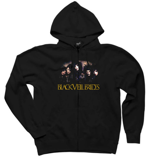 Black Veil Brides Grup Siyah Fermuarlı Kapşonlu Sweatshirt
