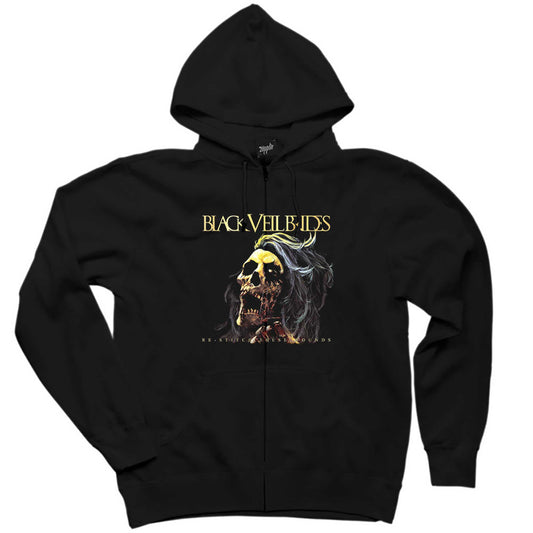 Black Veil Brides Re Stitch These Wounds Siyah Fermuarlı Kapşonlu Sweatshirt