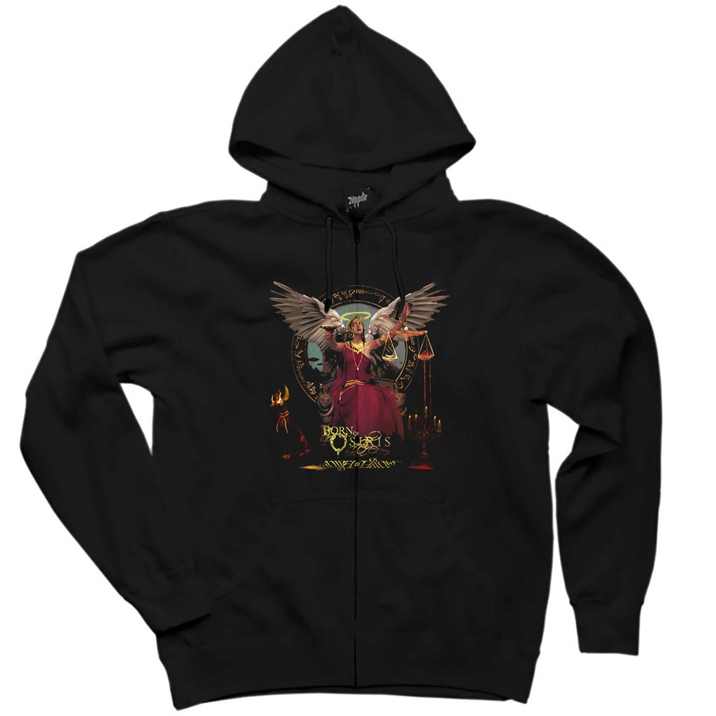 Born of Osiris Angel or Alien Siyah Fermuarlı Kapşonlu Sweatshirt