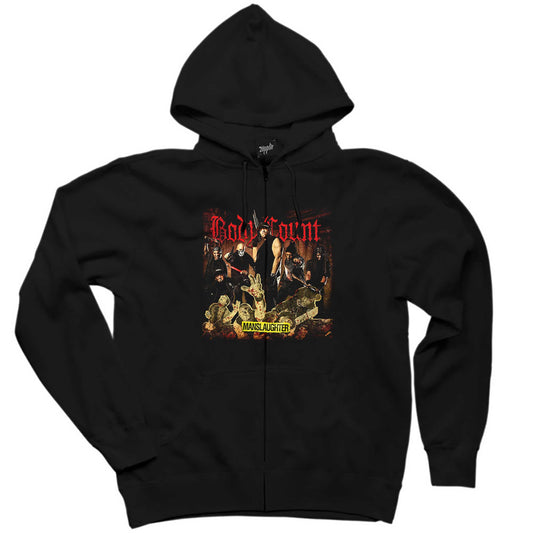Body Count Manslaughter Siyah Fermuarlı Kapşonlu Sweatshirt