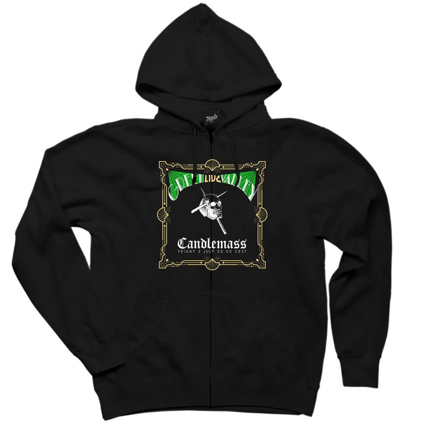 Candlemass Green Valley Siyah Fermuarlı Kapşonlu Sweatshirt