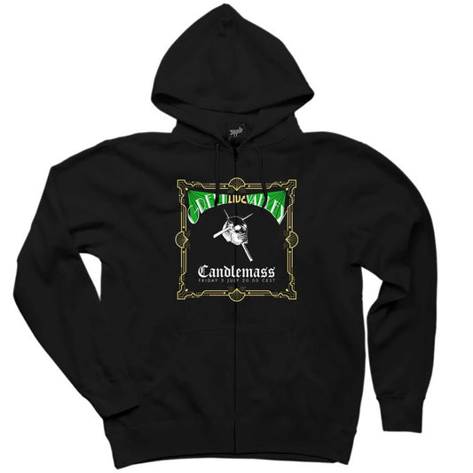 Candlemass Green Valley Siyah Fermuarlı Kapşonlu Sweatshirt