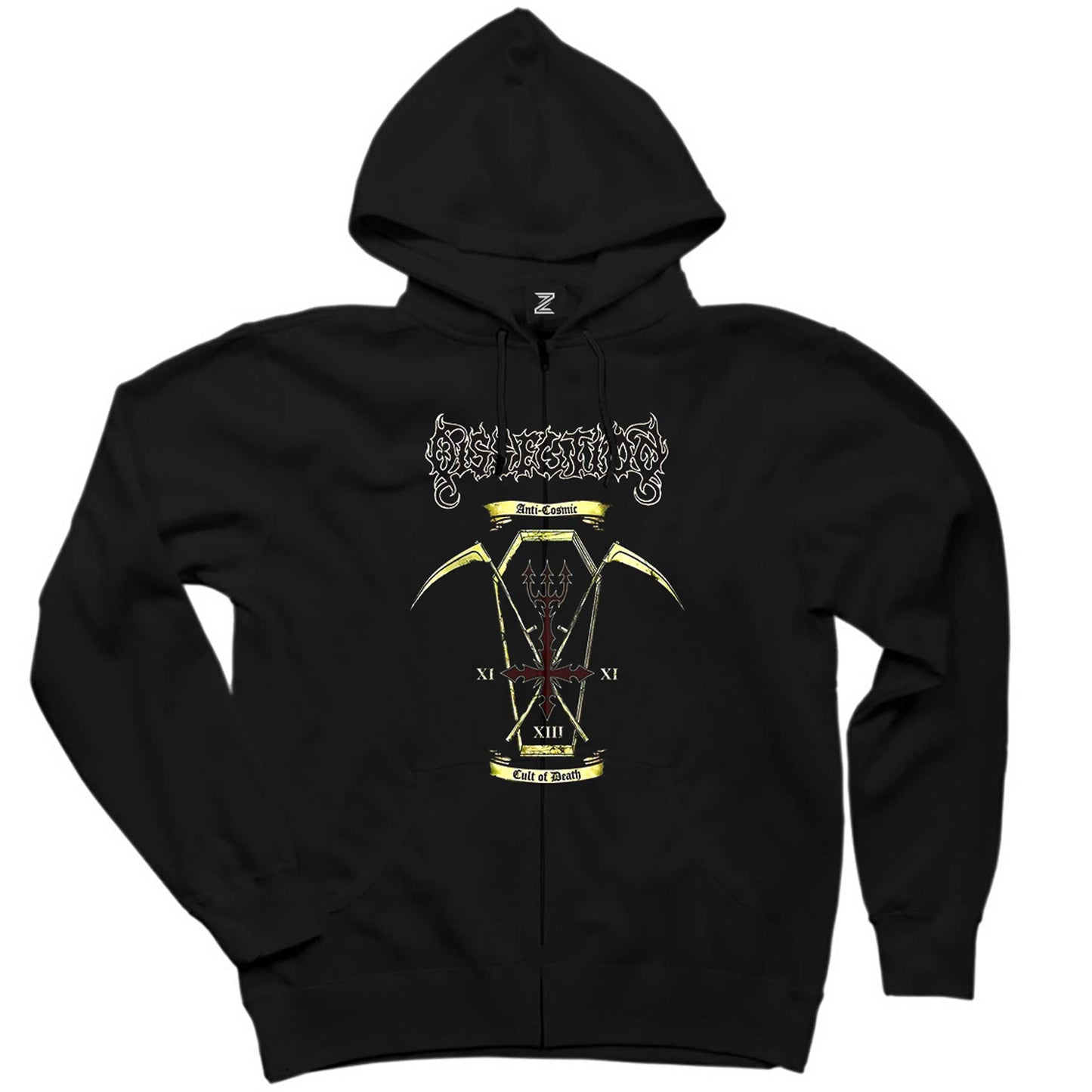 Dissection Cult Of Death Siyah Fermuarlı Kapşonlu Sweatshirt