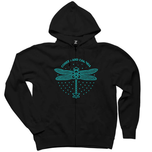 Coheed and Cambria Butterfly Siyah Fermuarlı Kapşonlu Sweatshirt