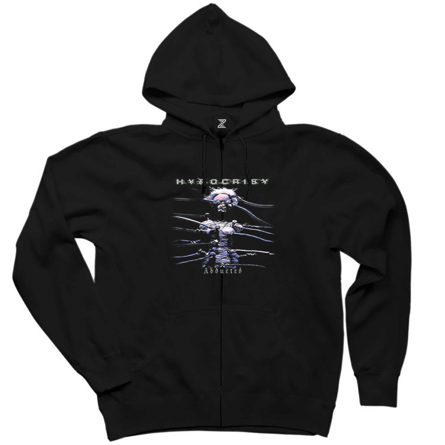 Hypocrisy Abducted Siyah Fermuarlı Kapşonlu Sweatshirt