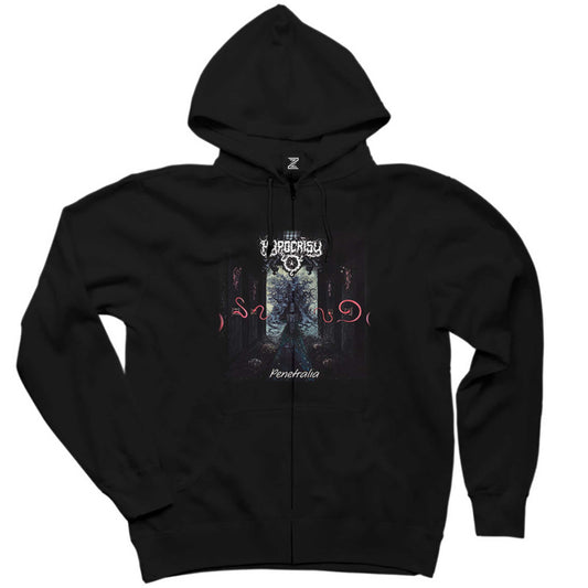 Hypocrisy Penetralia Siyah Fermuarlı Kapşonlu Sweatshirt