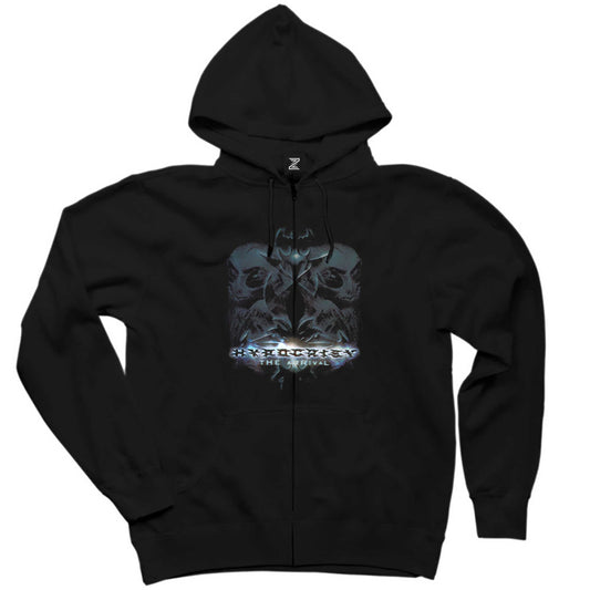 Hypocrisy The Arrival Siyah Fermuarlı Kapşonlu Sweatshirt