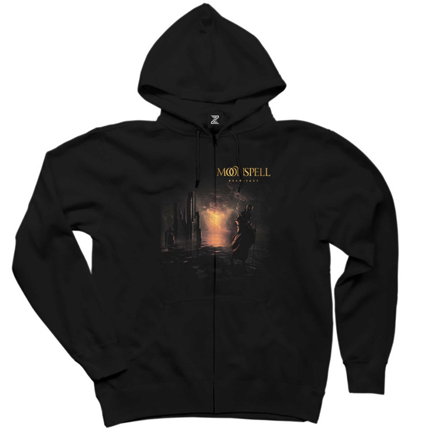 Moonspell Hermitage Siyah Fermuarlı Kapşonlu Sweatshirt