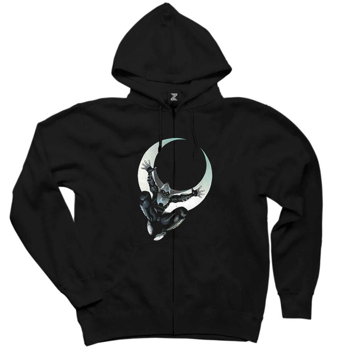 Moon Knight Marc Spector Siyah Fermuarlı Kapşonlu Sweatshirt