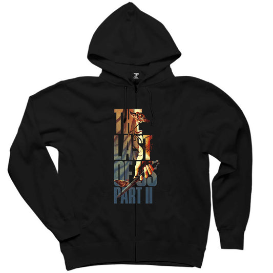 The Last Of Us 2 Butterfly Siyah Fermuarlı Kapşonlu Sweatshirt