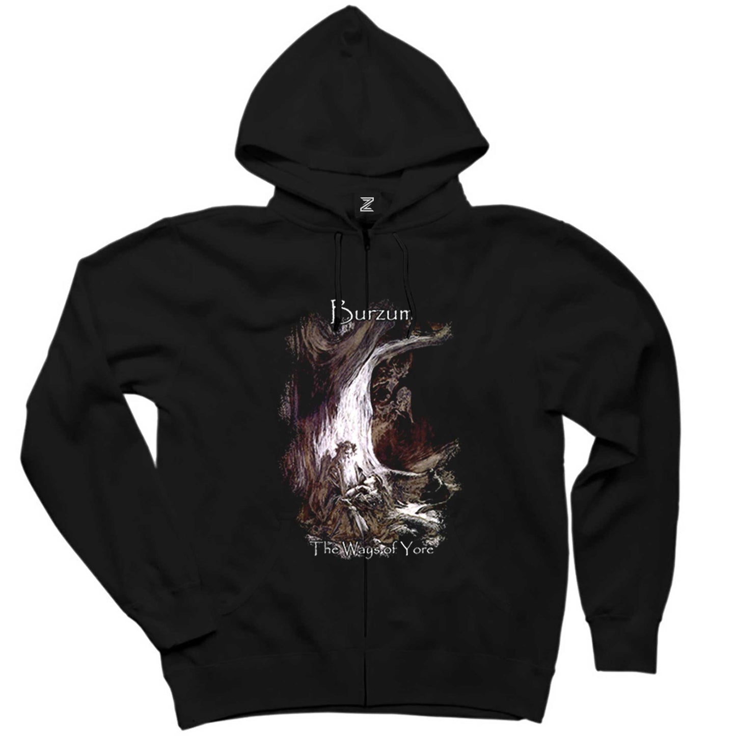 Burzum The Ways Of Yore Siyah Fermuarlı Kapşonlu Sweatshirt