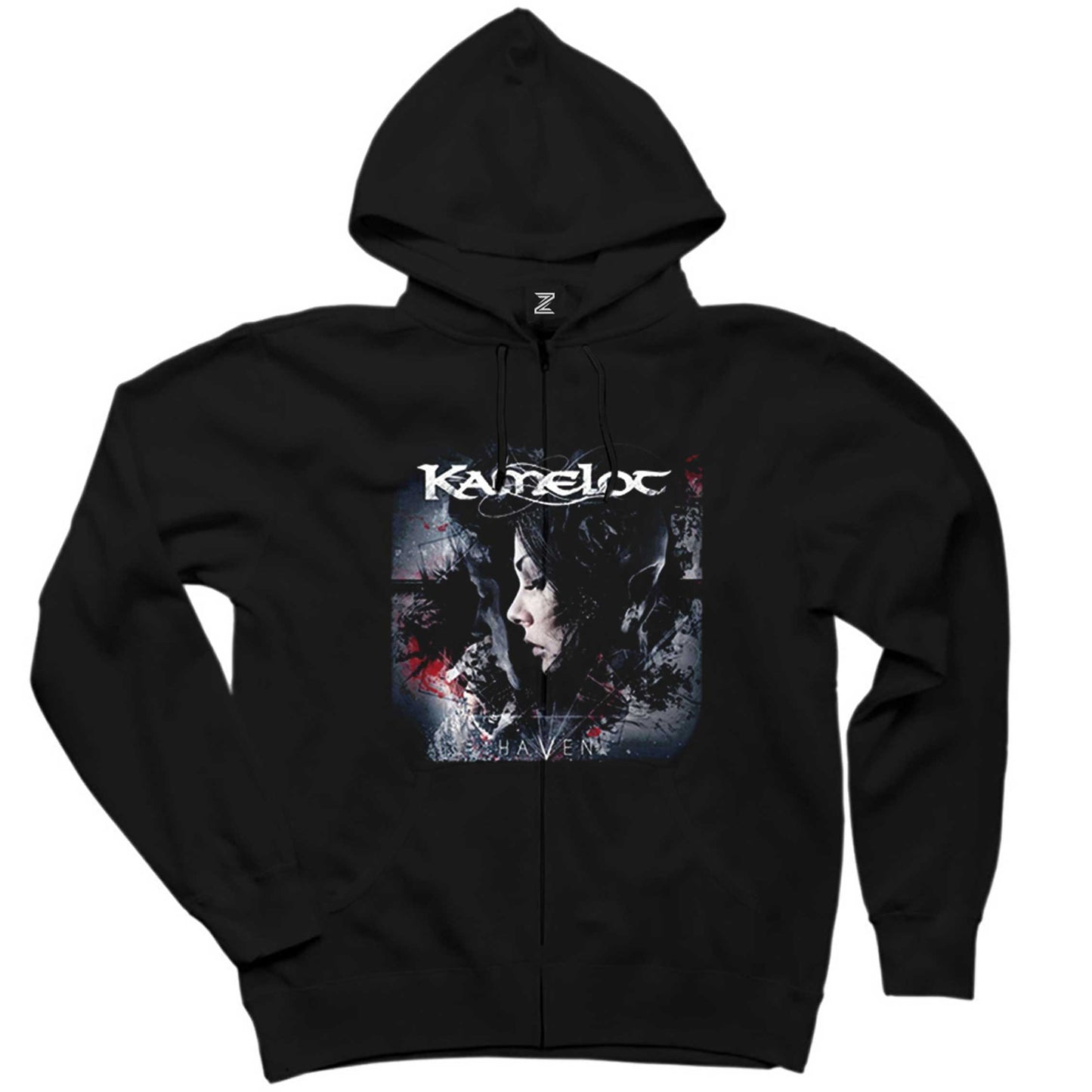 Kamelot Haven Siyah Fermuarlı Kapşonlu Sweatshirt