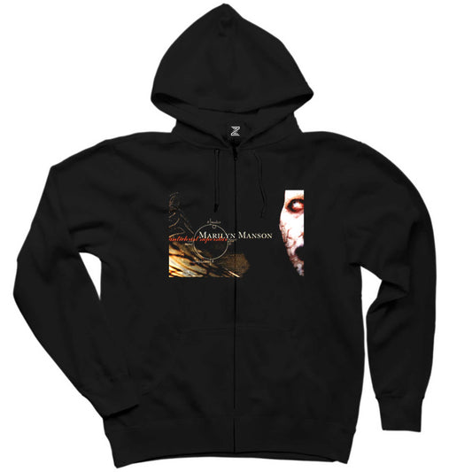 Marilyn Manson Antichrist Superstar Siyah Fermuarlı Kapşonlu Sweatshirt