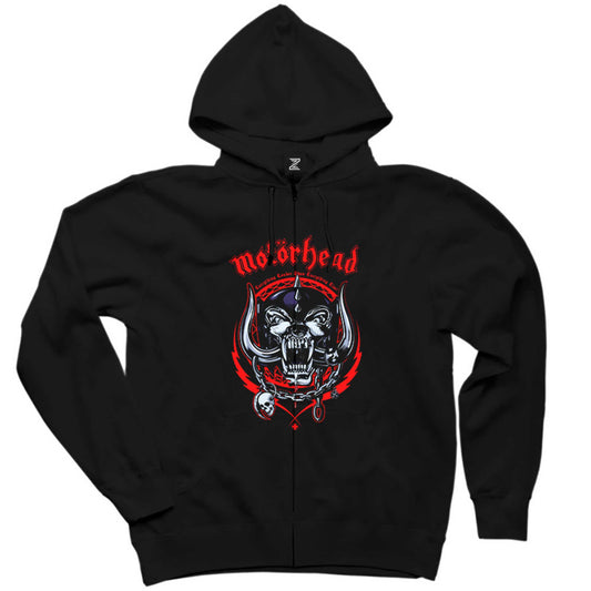 Motörhead Everything Louder Siyah Fermuarlı Kapşonlu Sweatshirt