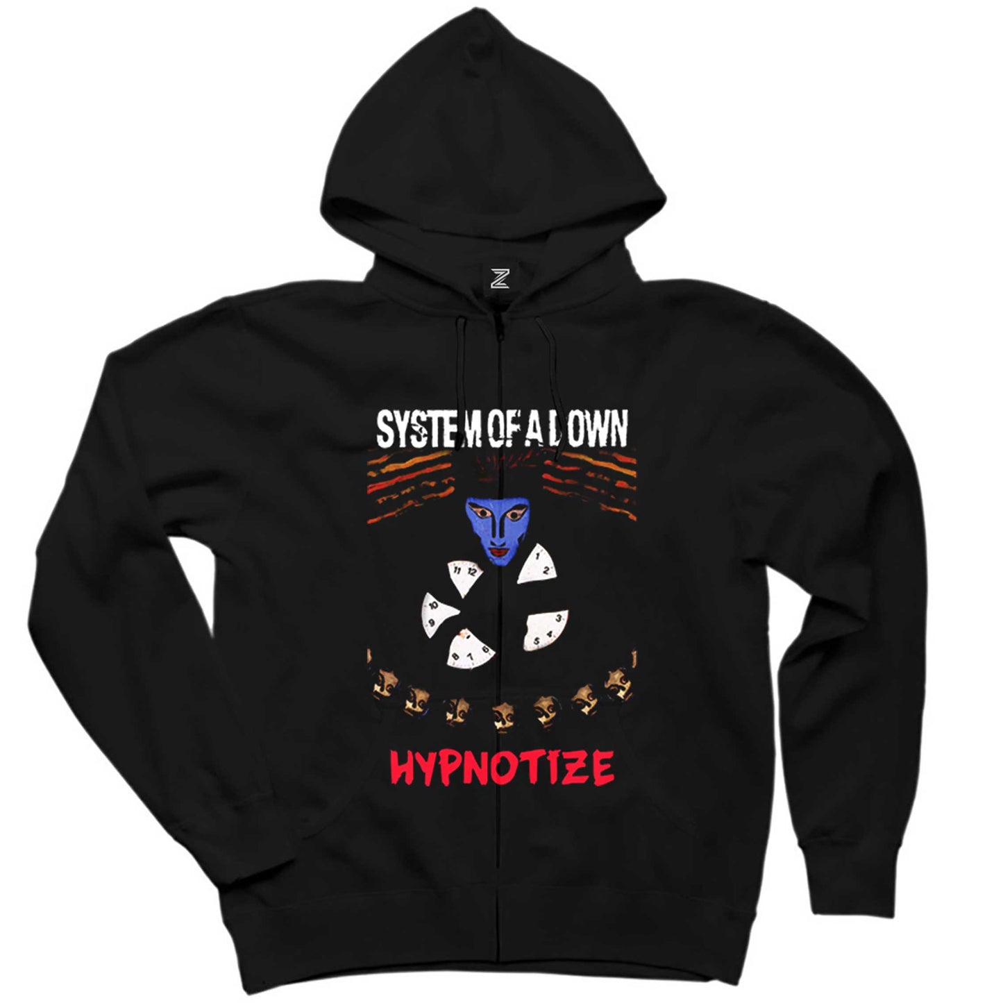 System of a Down Hypnotize Siyah Fermuarlı Kapşonlu Sweatshirt