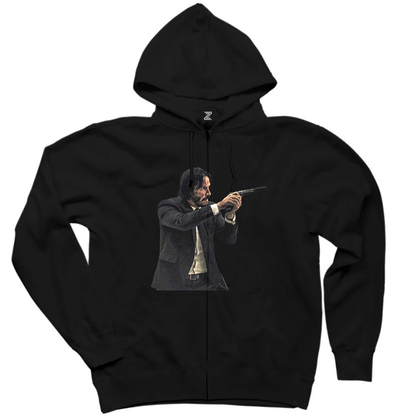 John Wick Baba Yaga Siyah Fermuarlı Kapşonlu Sweatshirt