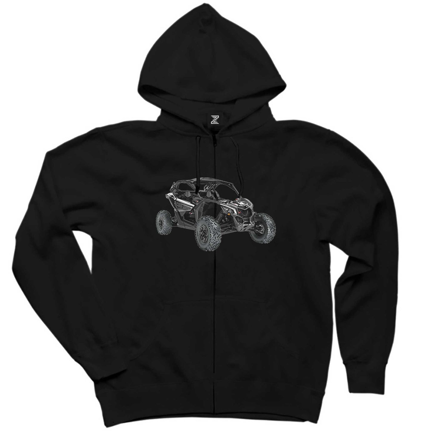 Can Am Off Road Siyah Fermuarlı Kapşonlu Sweatshirt