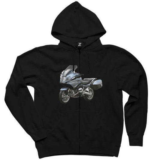 BMW R1200RT Siyah Fermuarlı Kapşonlu Sweatshirt