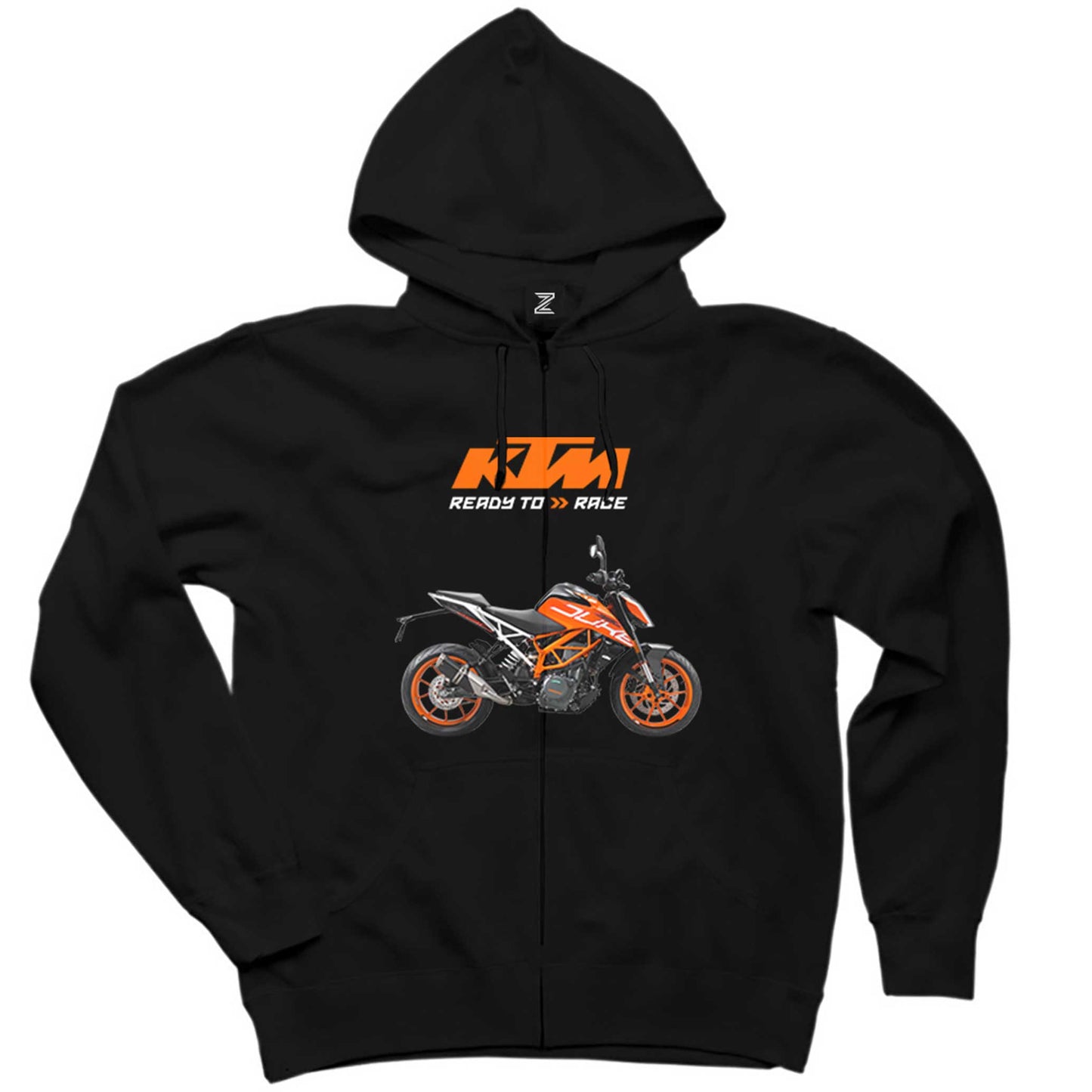 KTM 1290 Super Duke R Siyah Fermuarlı Kapşonlu Sweatshirt