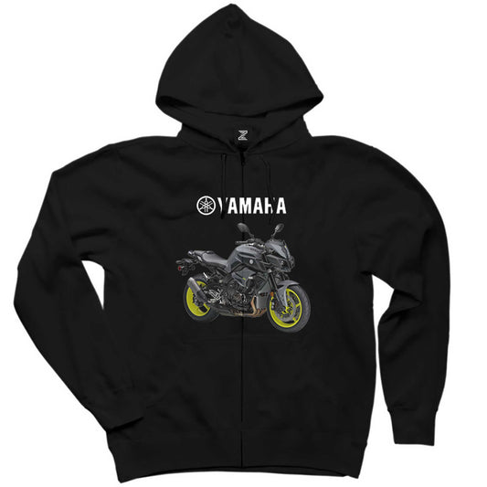 Yamaha MT 10 Siyah Fermuarlı Kapşonlu Sweatshirt