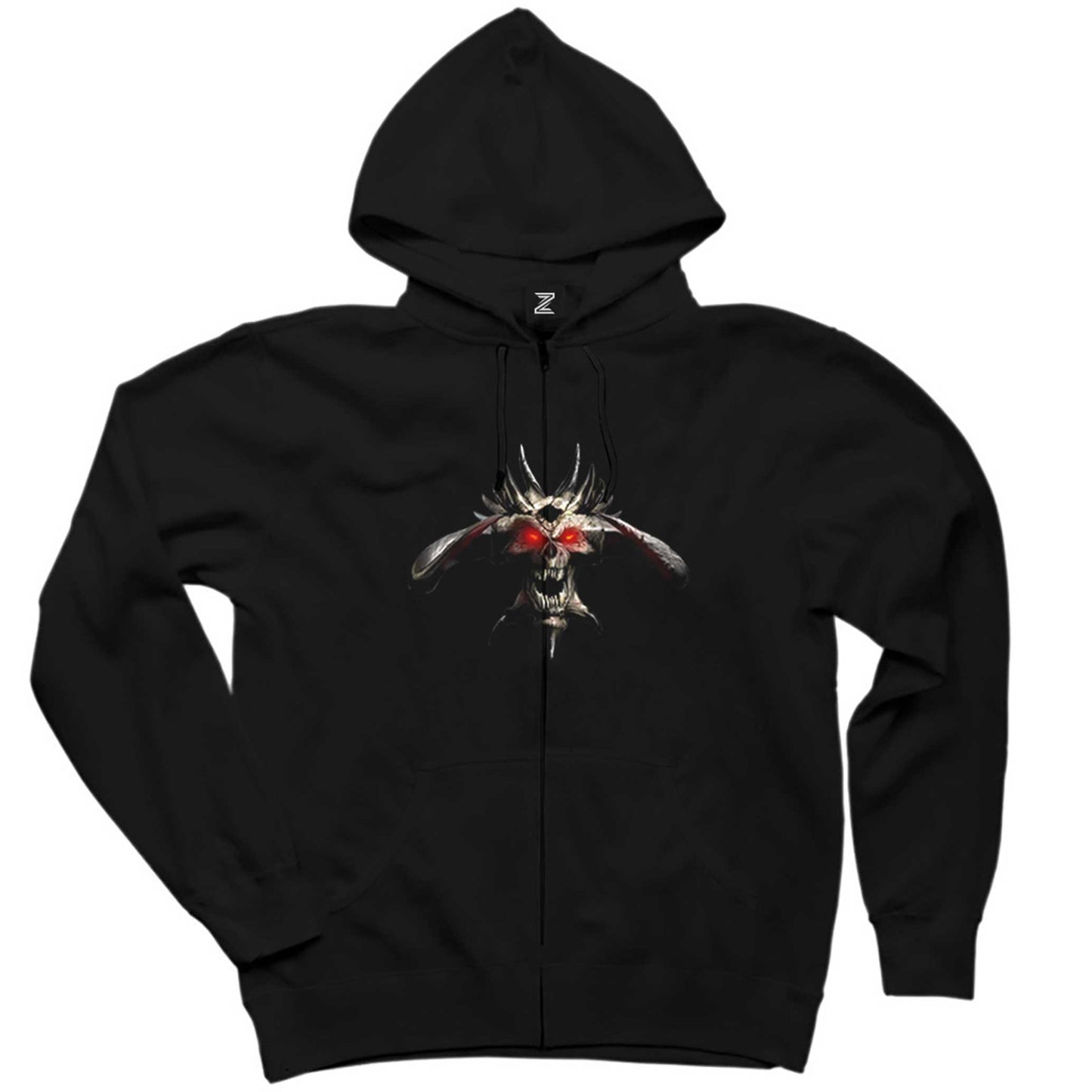 Diablo Hellfire DiabloII Siyah Fermuarlı Kapşonlu Sweatshirt