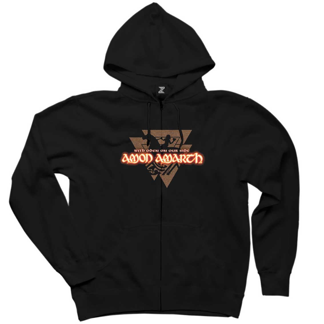 Amon Amarth With Oden on Our Side Siyah Fermuarlı Kapşonlu Sweatshirt