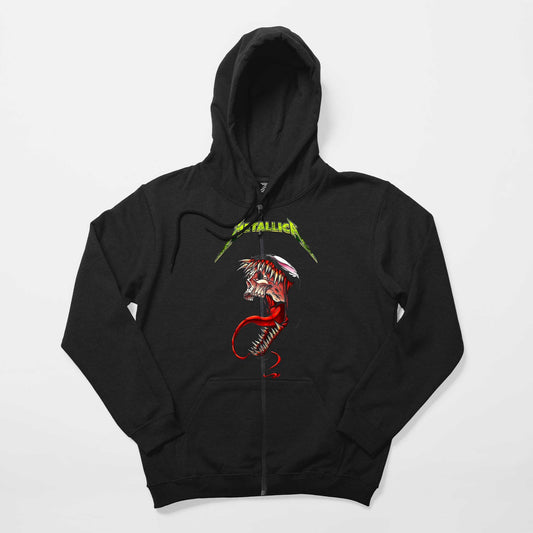 Metallica Venom Siyah Fermuarlı Kapşonlu Sweatshirt