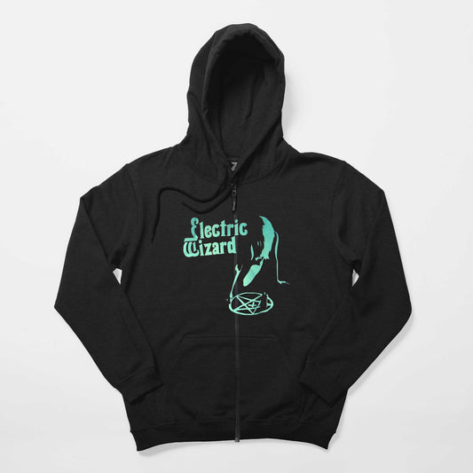 Electric Wizard Vinum Sabbathi Siyah Fermuarlı Kapşonlu Sweatshirt
