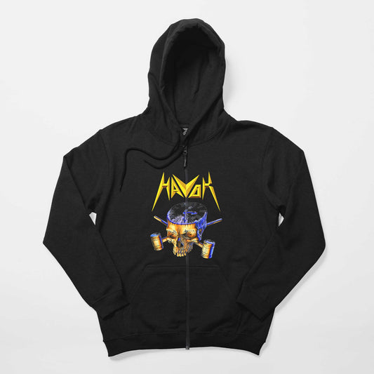 Havok Band Deals Merch Siyah Fermuarlı Kapşonlu Sweatshirt