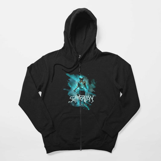 Suffacation Of The Dark Light Siyah Fermuarlı Kapşonlu Sweatshirt