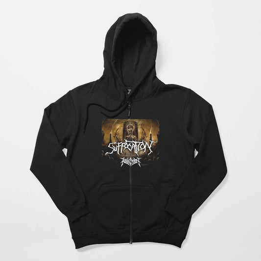 Suffocation With Special Guests Siyah Fermuarlı Kapşonlu Sweatshirt